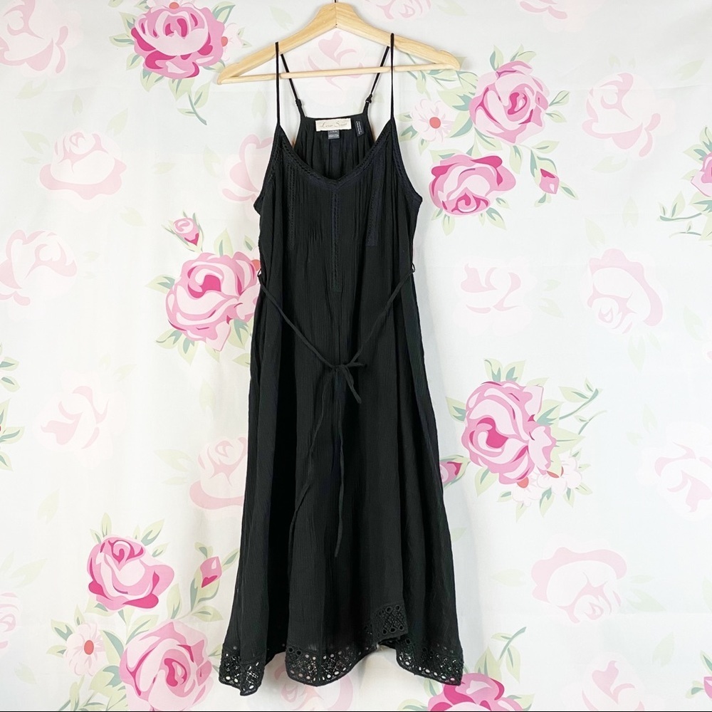 NEW Love Sam Black Boho Maternity Dress L